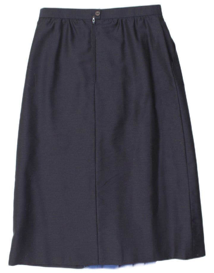 VINTAGE A-line nederdel til kvinder med høj talje EU 38 Medium W28 Marineblå