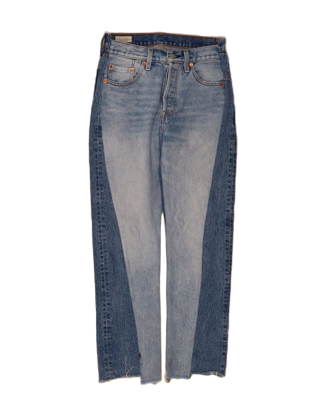 LEVI'S Womens 501 Straight Jeans W25 L28 Blue Colourblock Cotton Vintage Levi's and Second-Hand Levi's from Messina Hembry 