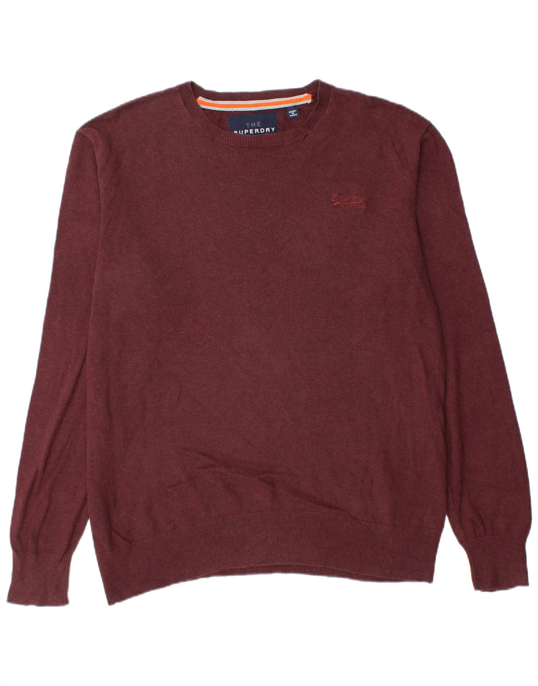 Superdry Herre sweater med rund hals 2XL Bourgogne bomuld