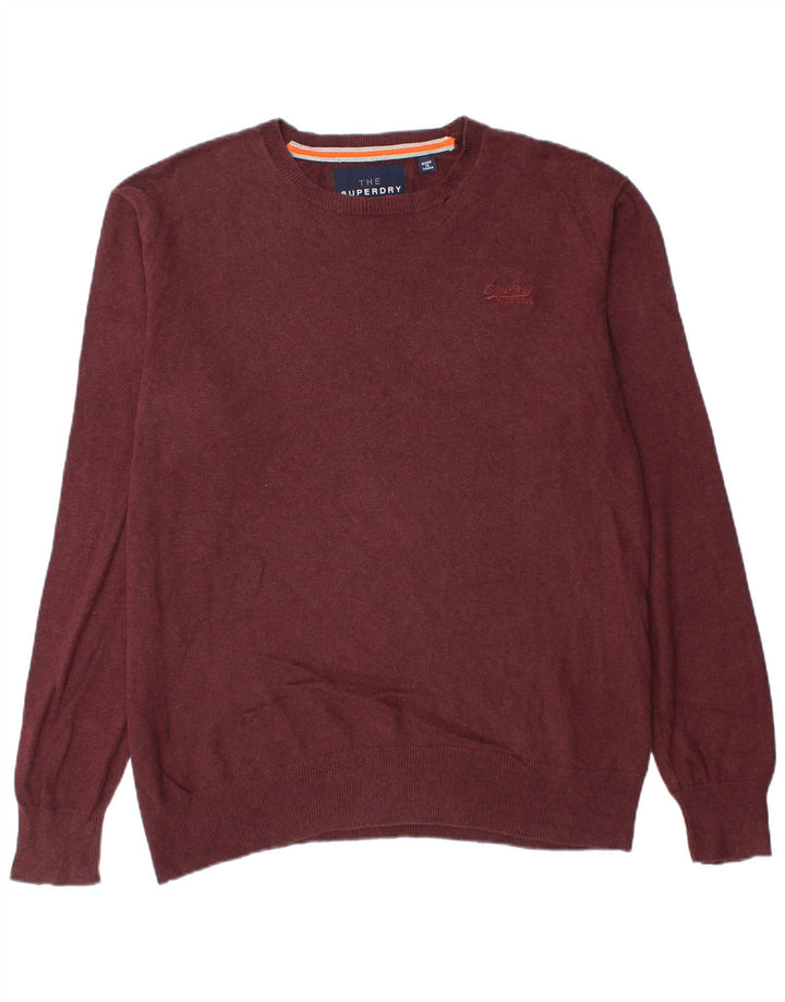 Superdry Herre sweater med rund hals 2XL Bourgogne bomuld