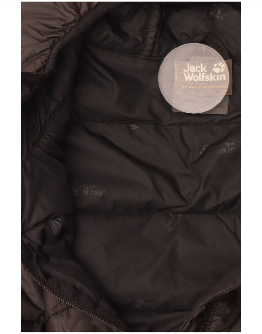 JACK WOLFSKIN Herre hættepolstret jakke UK 34 Lille sort polyester