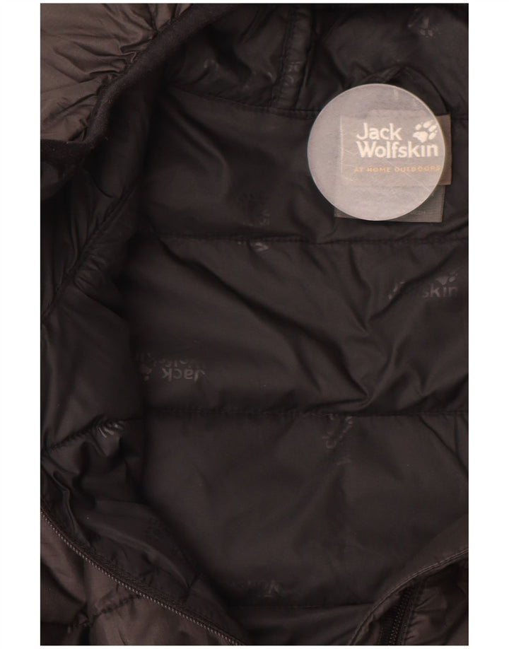 JACK WOLFSKIN Herre hættepolstret jakke UK 34 Lille sort polyester