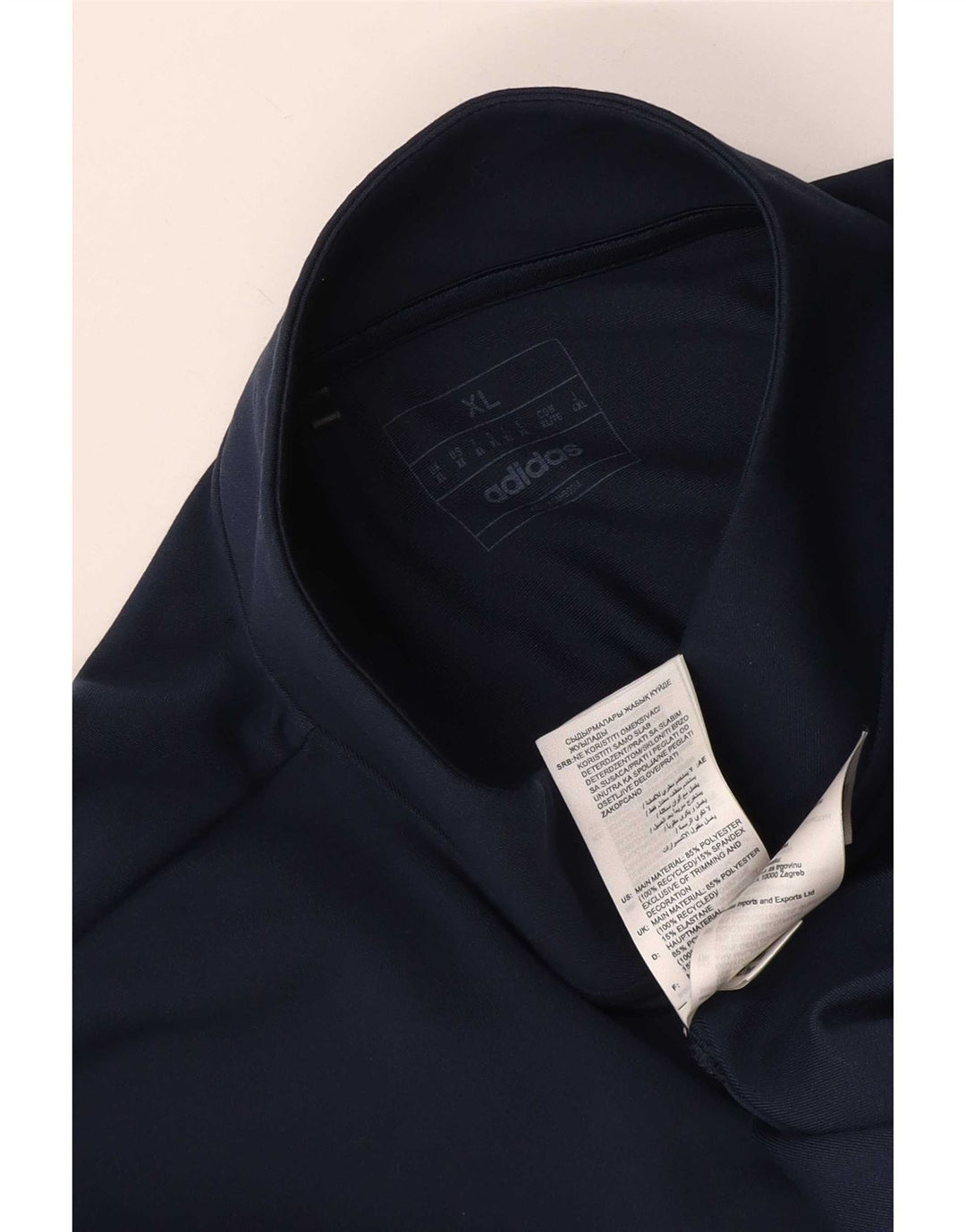 Adidas Pullover med lynlås til mænd til mænd, træningsdragt Top XL Marineblå polyester