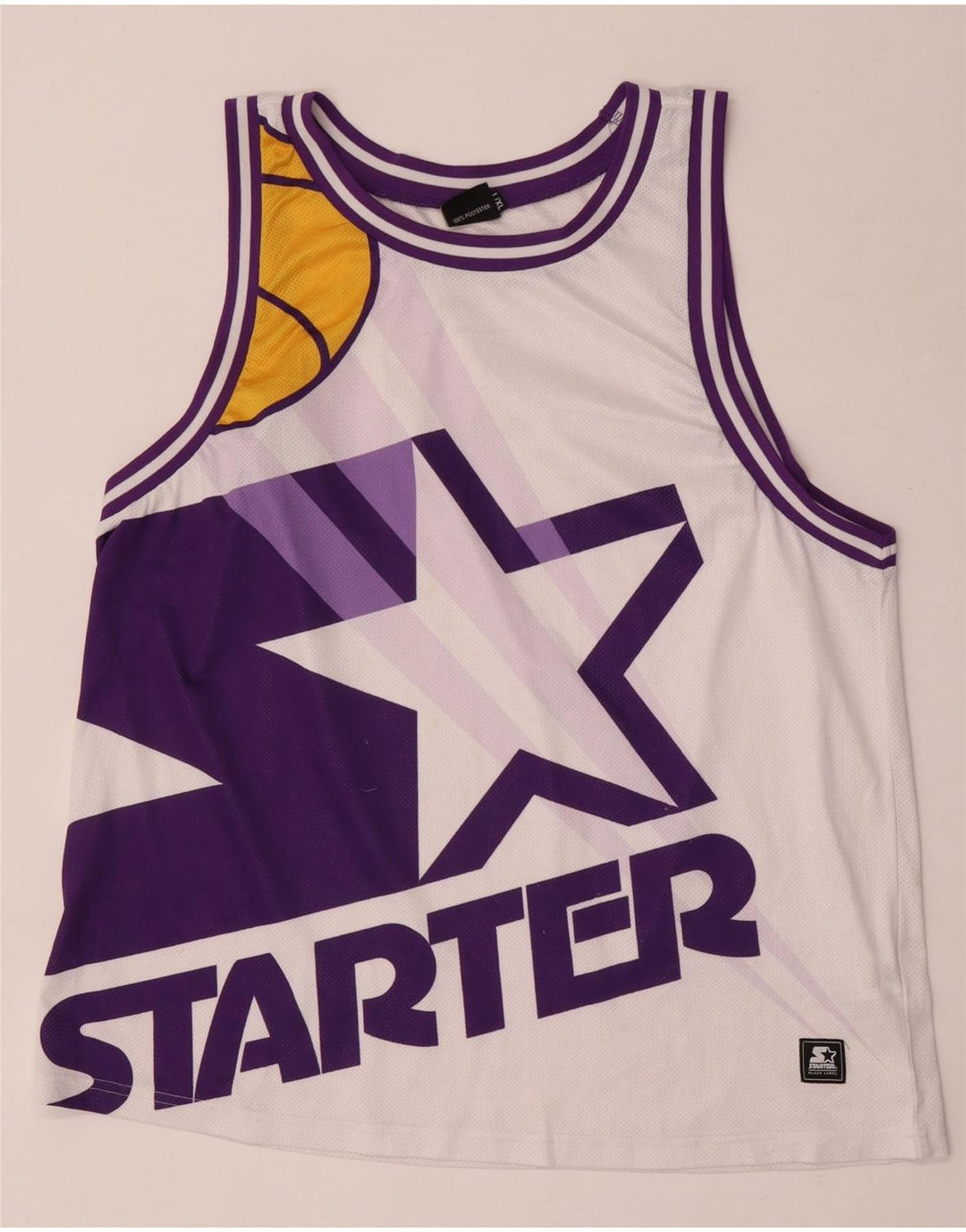Starter Herre Grafisk Vest Top Stor Hvid Colourblock Polyester