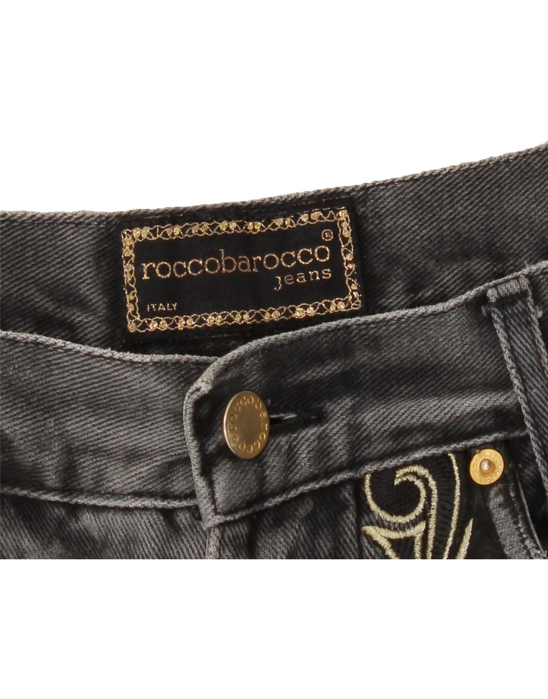 ROCCOBAROCCO Womens High Rise Tapered Jeans IT 46 Large W32 L30 Grey Vintage Roccobarocco and Second-Hand Roccobarocco from Messina Hembry 