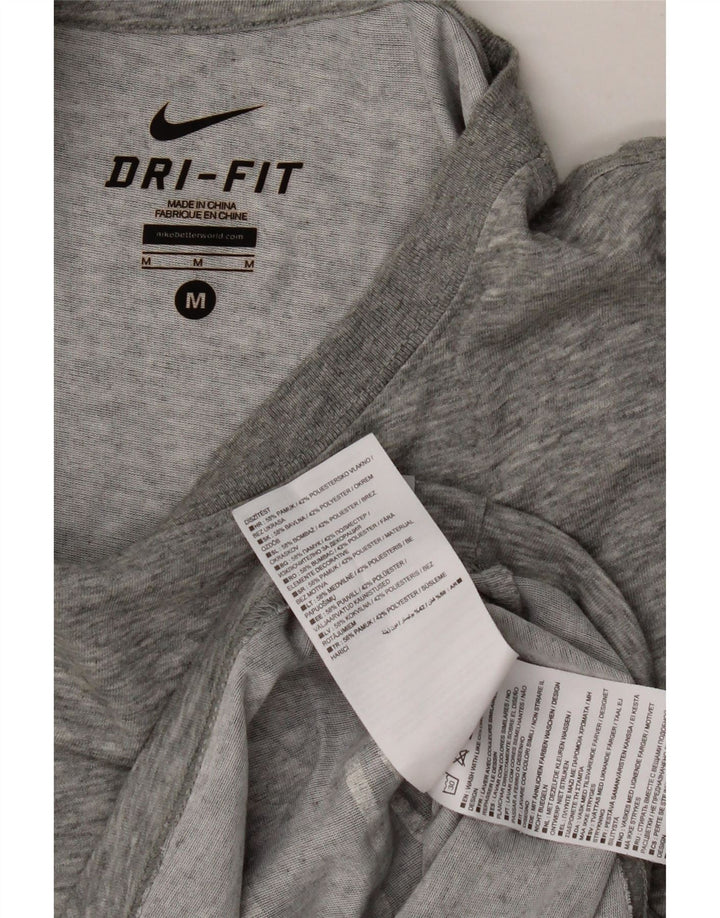 NIKE Mens Dri Fit Graphic T-Shirt Top Medium Grey Cotton Vintage Nike and Second-Hand Nike from Messina Hembry 