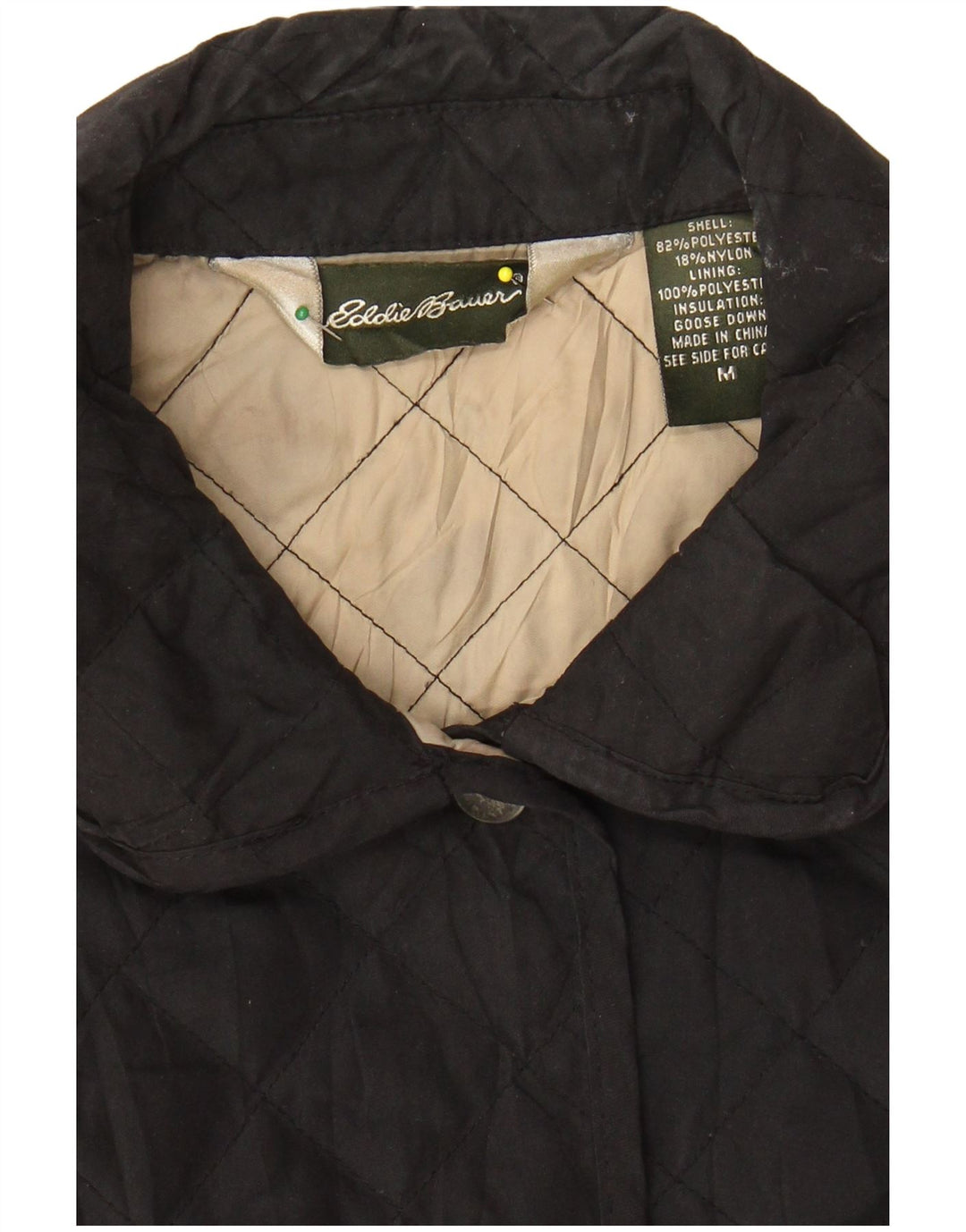 EDDIE BAUER Quiltet jakke til kvinder UK 12 Medium Sort Polyester