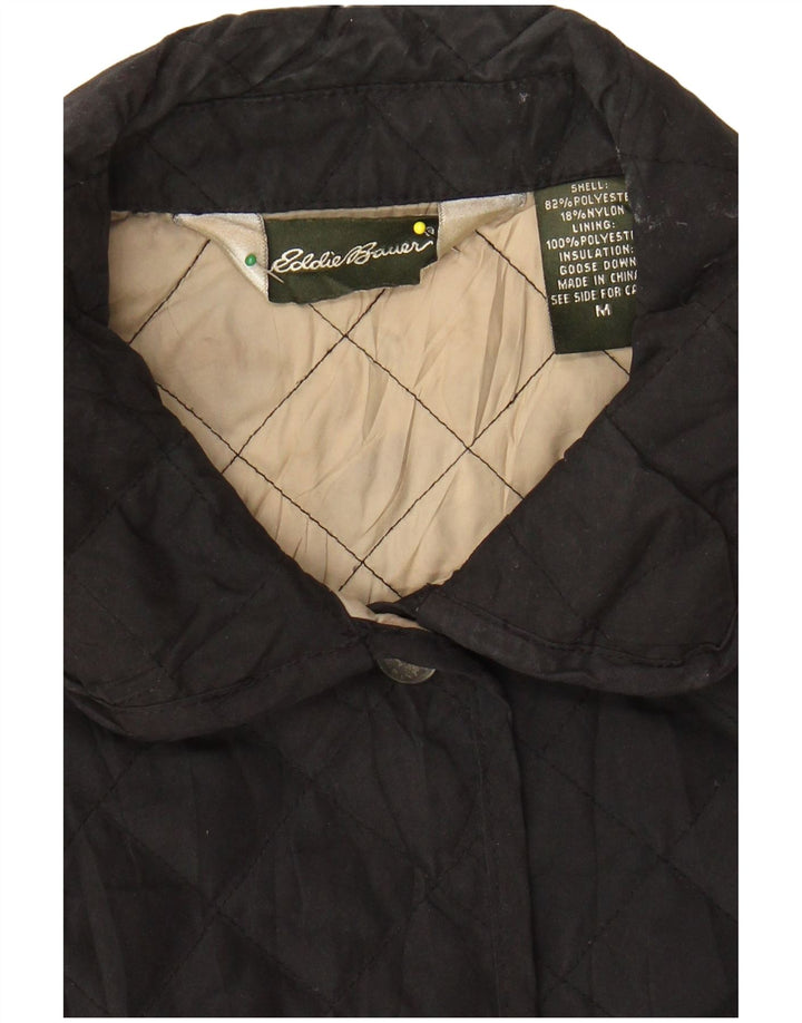 EDDIE BAUER Quiltet jakke til kvinder UK 12 Medium Sort Polyester