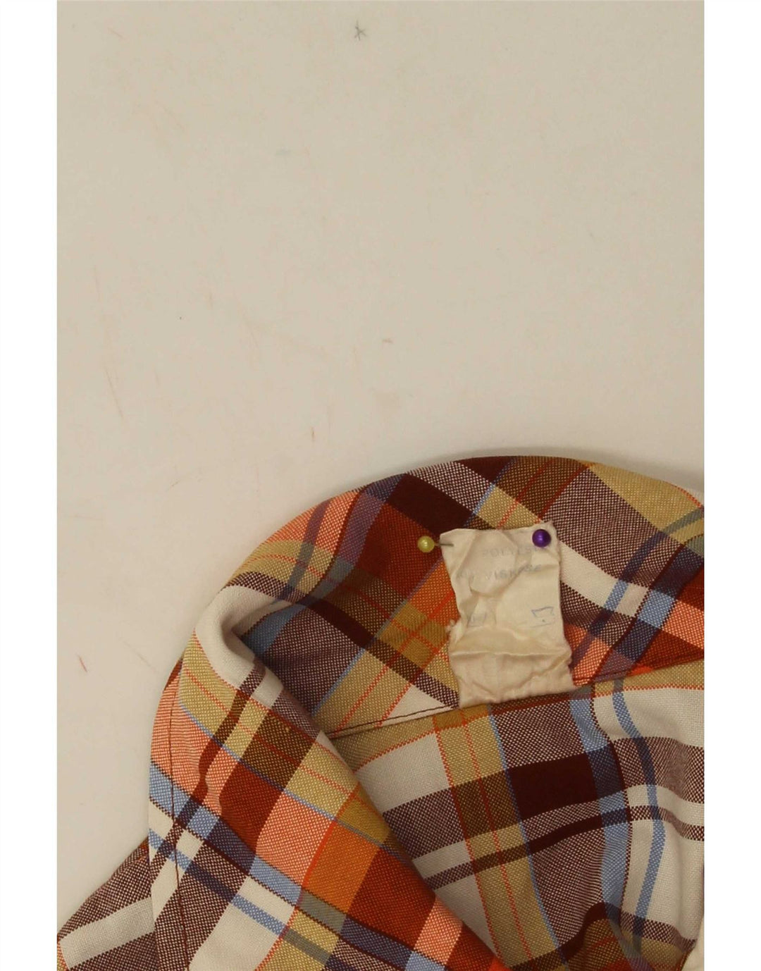 Vintage Kvinders Ærmeløs Skede Kjole IT 42 Medium Orange Ternet Polyester