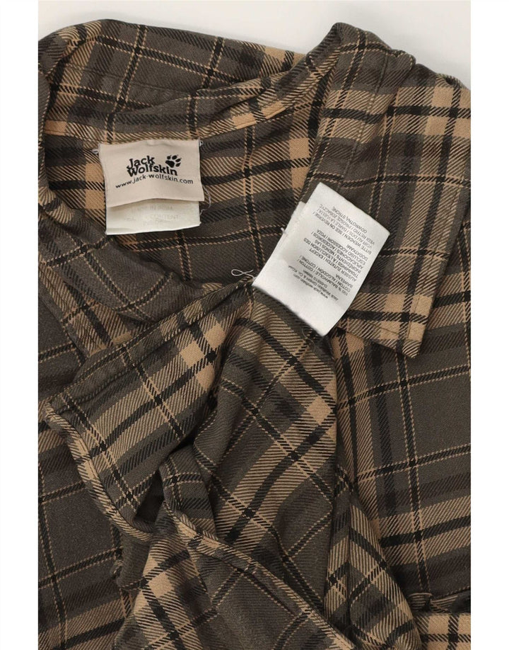 Jack Wolfskin Herre flannelskjorte XL Grå ternet bomuld