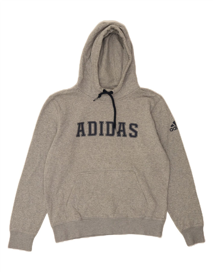 ADIDAS Mens Graphic Hoodie Jumper Medium Grey Cotton Vintage Adidas and Second-Hand Adidas from Messina Hembry 