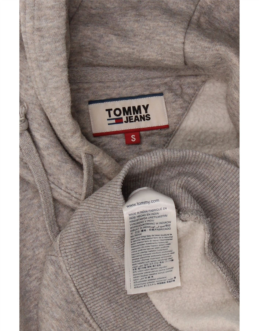 TOMMY HILFIGER Mens Hoodie Jumper Small Grey Cotton Vintage Tommy Hilfiger and Second-Hand Tommy Hilfiger from Messina Hembry 