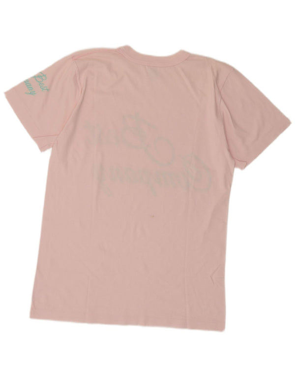 Bedste Firma Dame By Olmes Carretti Grafisk T-Shirt Top UK 14 Medium Pink