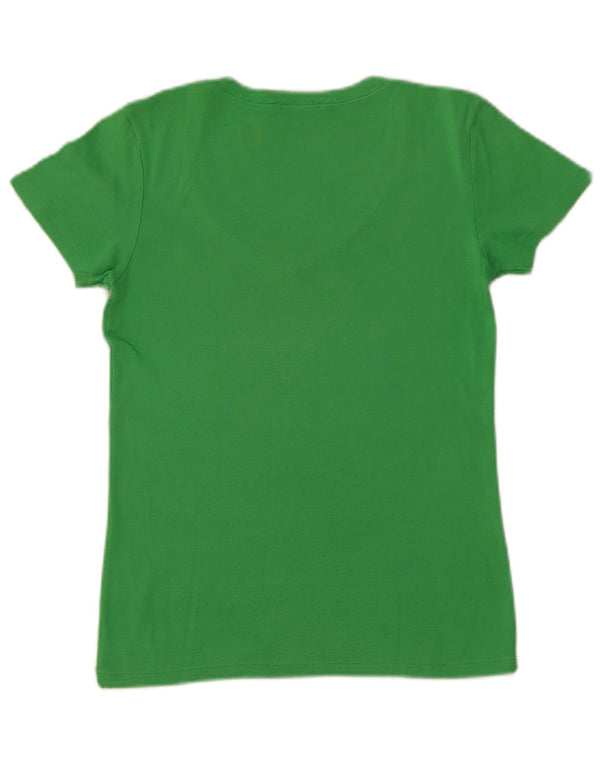 Ralph Lauren Dame T-Shirt Top UK 12 Medium Grøn Bomuld