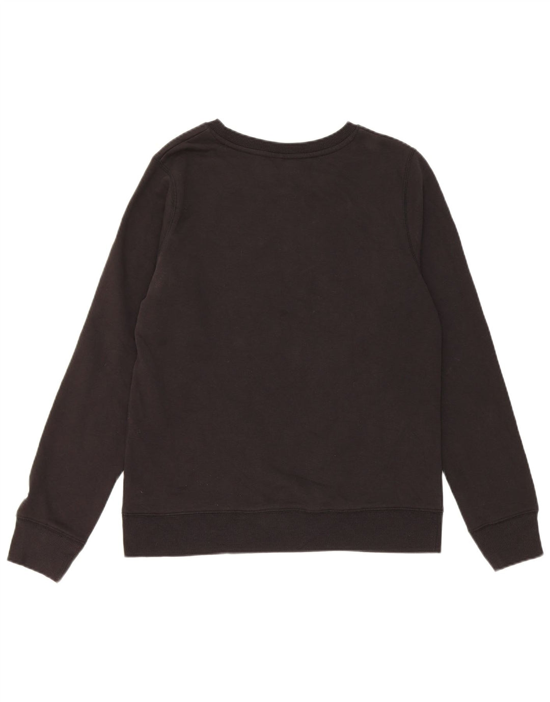 Champion Dame Grafisk Sweatshirt Jumper UK 12 Medium Sort Bomuld