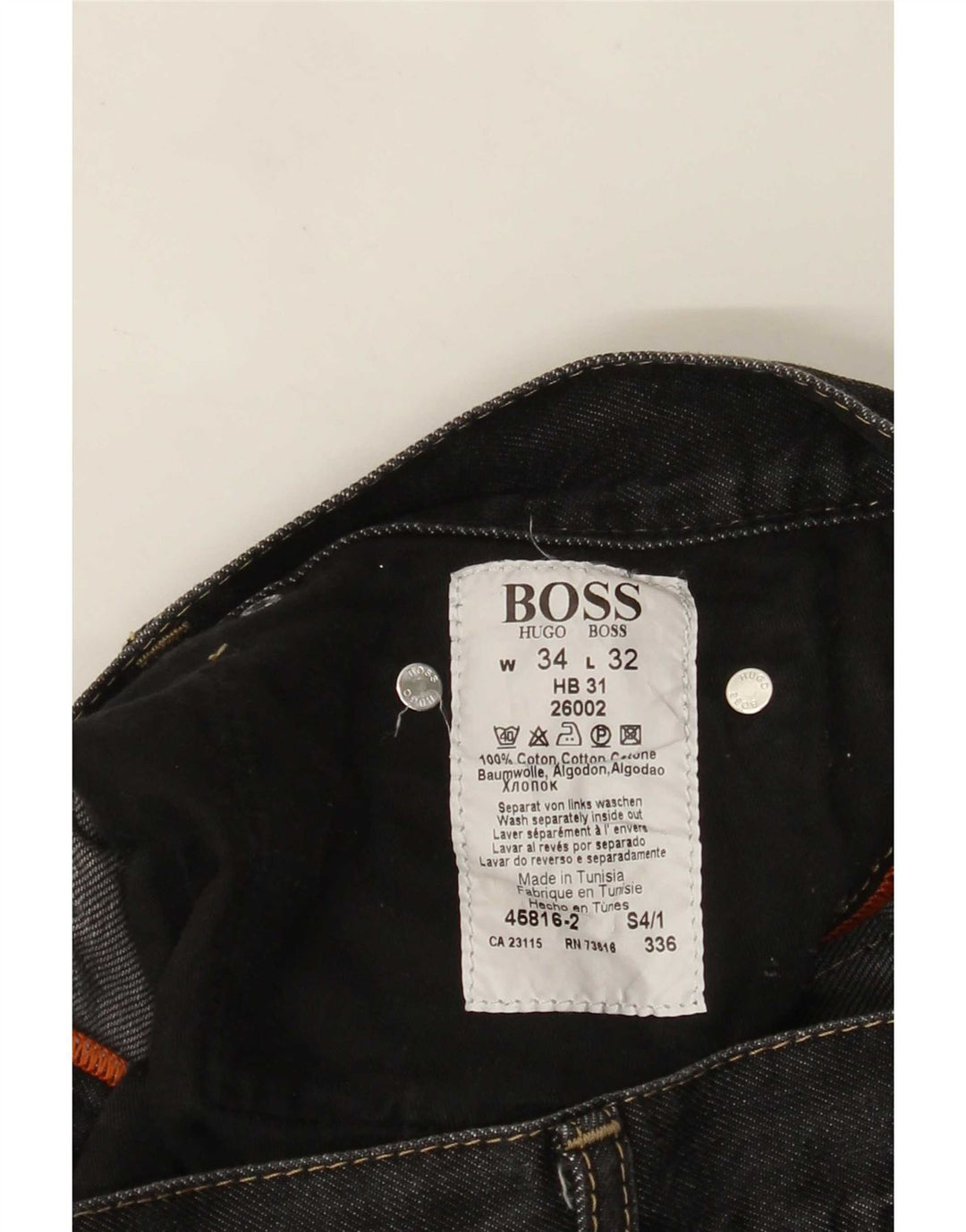 HUGO BOSS Herre Bootcut Jeans W34 L32 Sort Bomuld