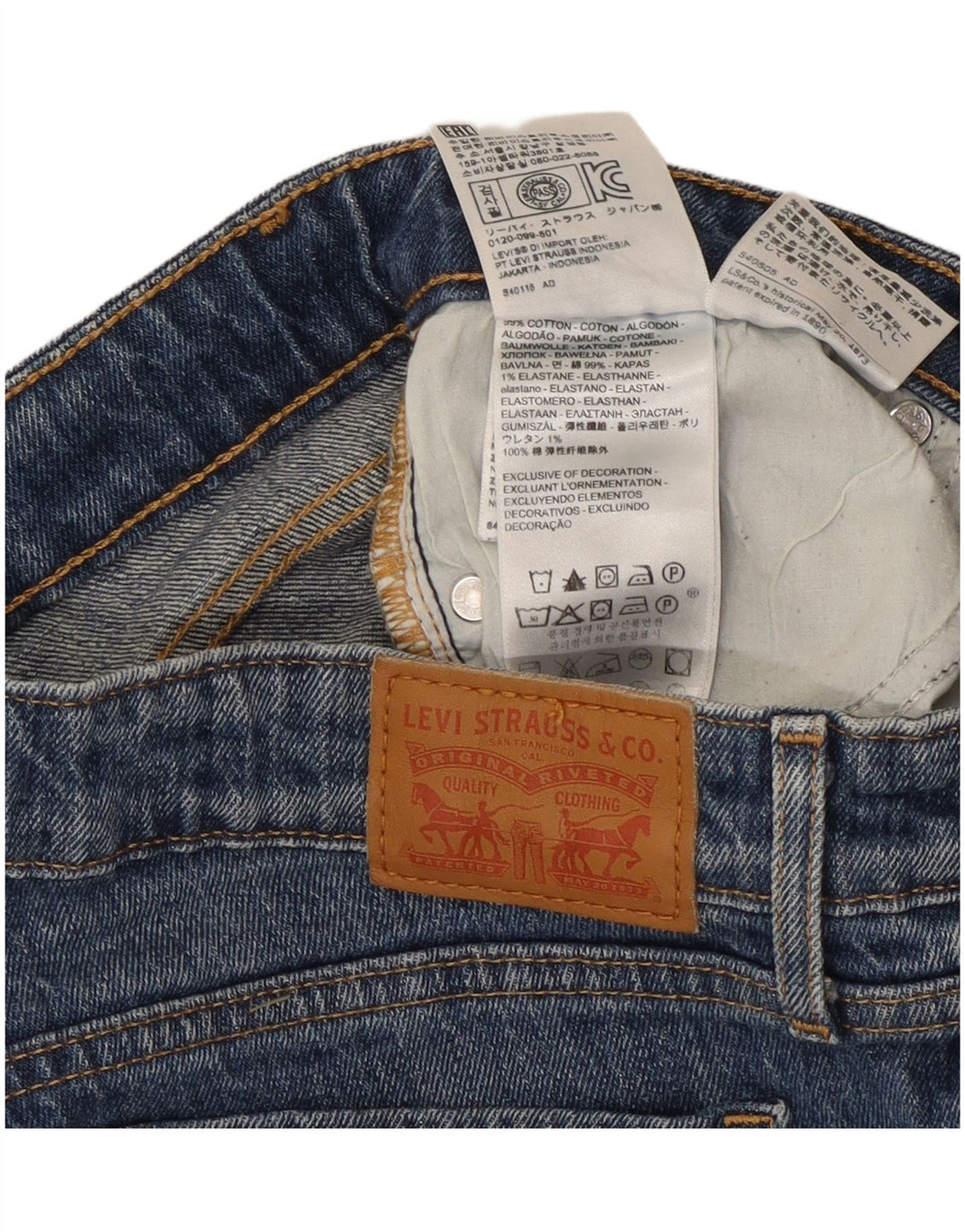 Levi's Womens 712 Slim Denim Shorts W26 Små blå bomuld