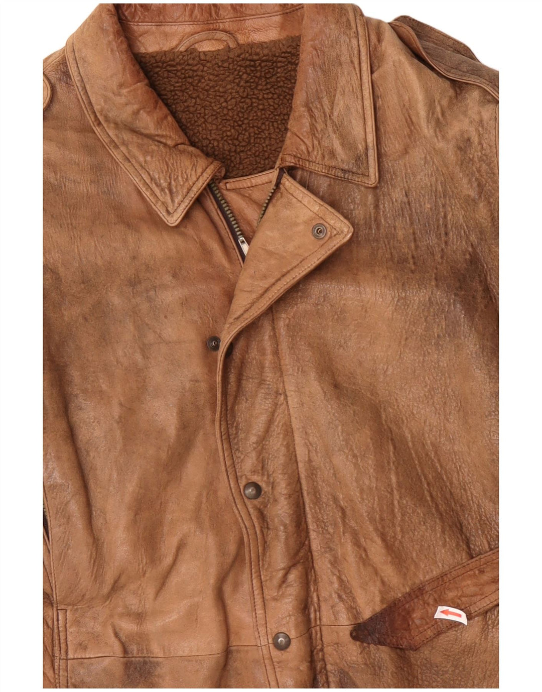 VINTAGE Military Læderjakke til mænd UK 42 XL Beige