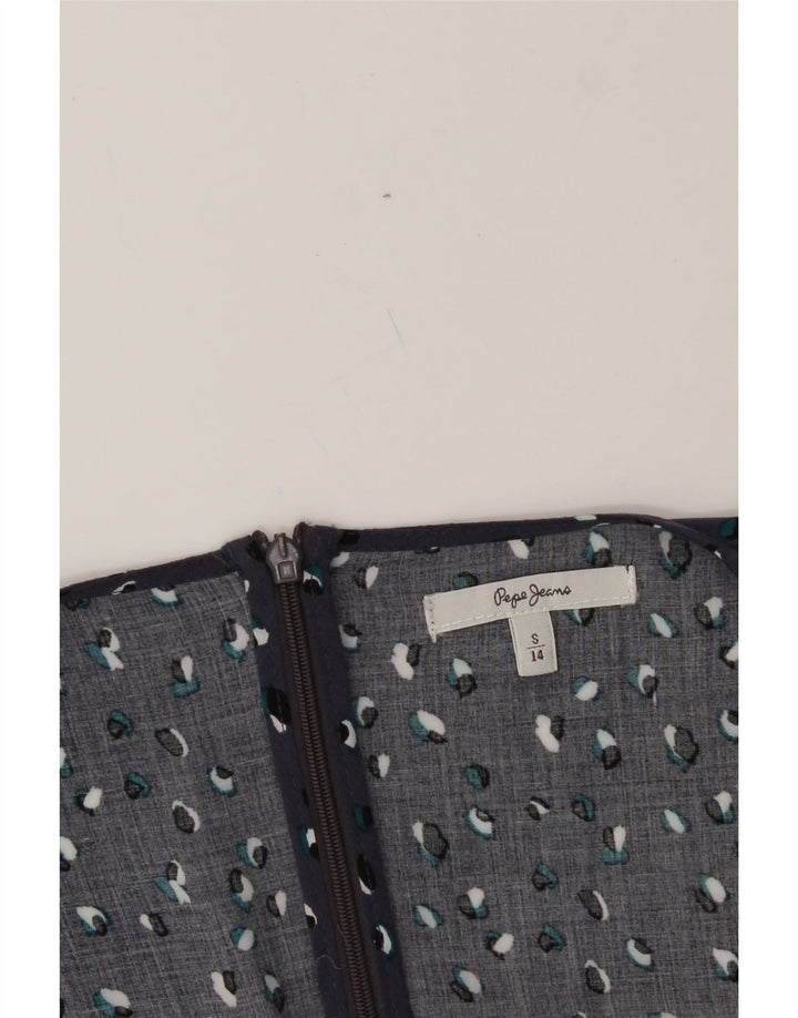 PEPE JEANS Womens Long Sleeve Playsuit UK 10 Small Navy Blue Flecked Vintage PEPE Jeans and Second-Hand PEPE Jeans from Messina Hembry 