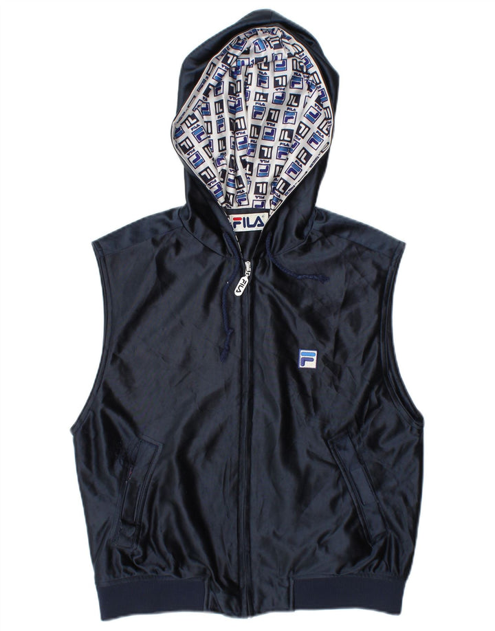 Fila Womens Crop Træningsdragt med hætte Topjakke UK 14 Medium Navy Blue
