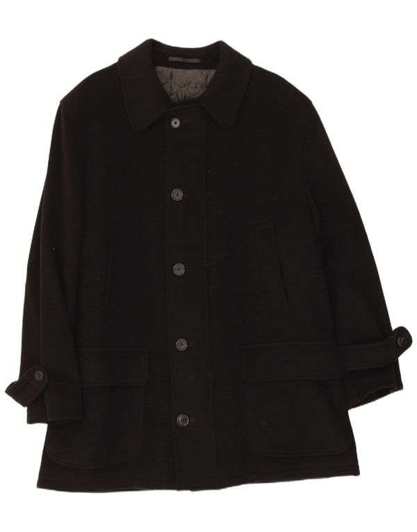 Pierre Cardin Herre Overfrakke IT 50 Stor Sort Uld