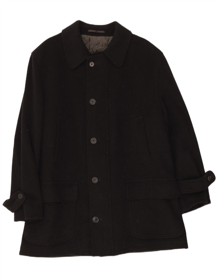 Pierre Cardin Herre Overfrakke IT 50 Stor Sort Uld
