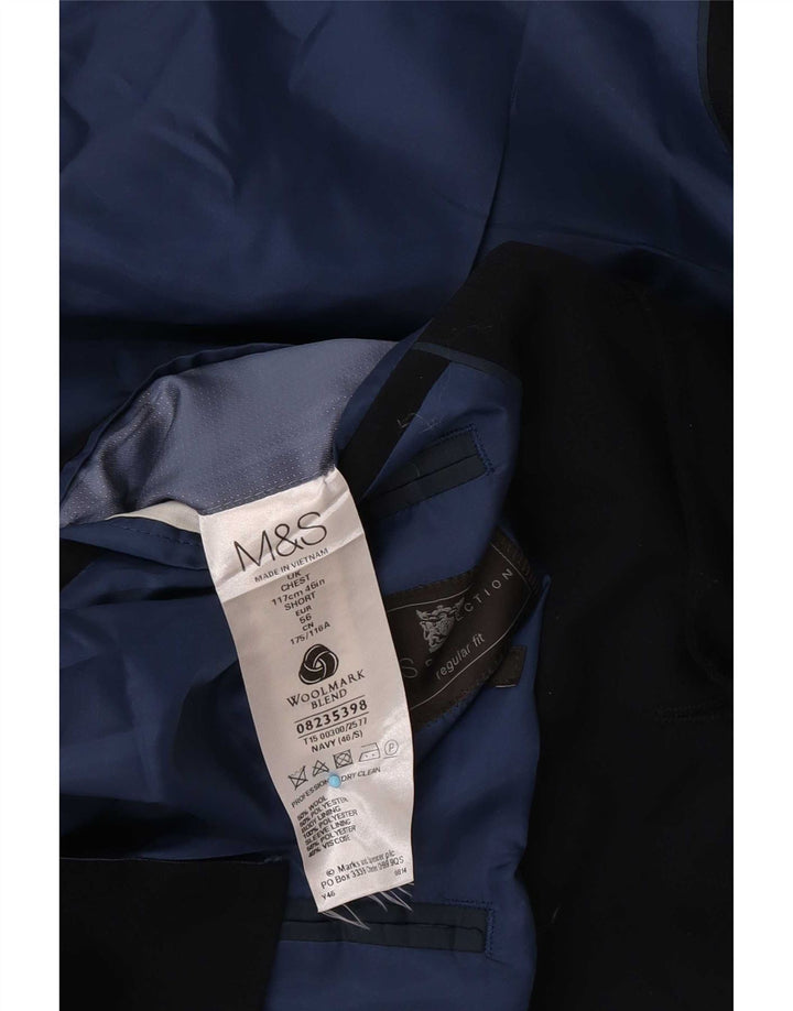 Marks & Spencer Herre 2-knaps blazerjakke UK 46 3XL Marineblå Uld