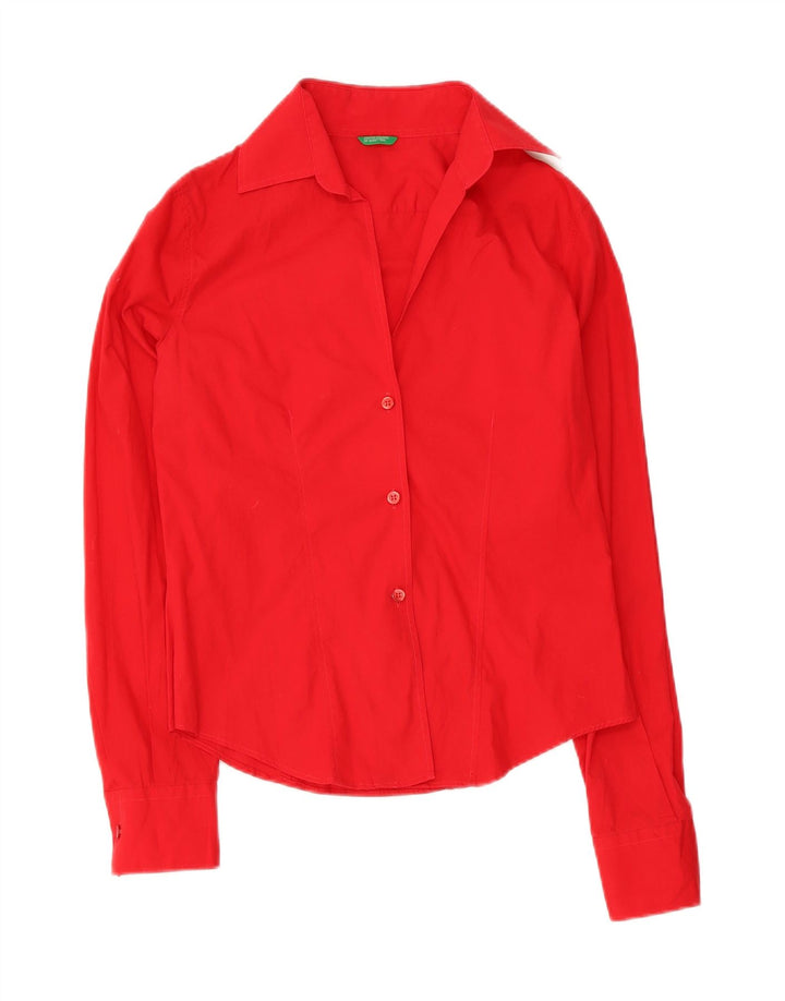 Benetton Dameskjortebluse UK 12 Medium Rød