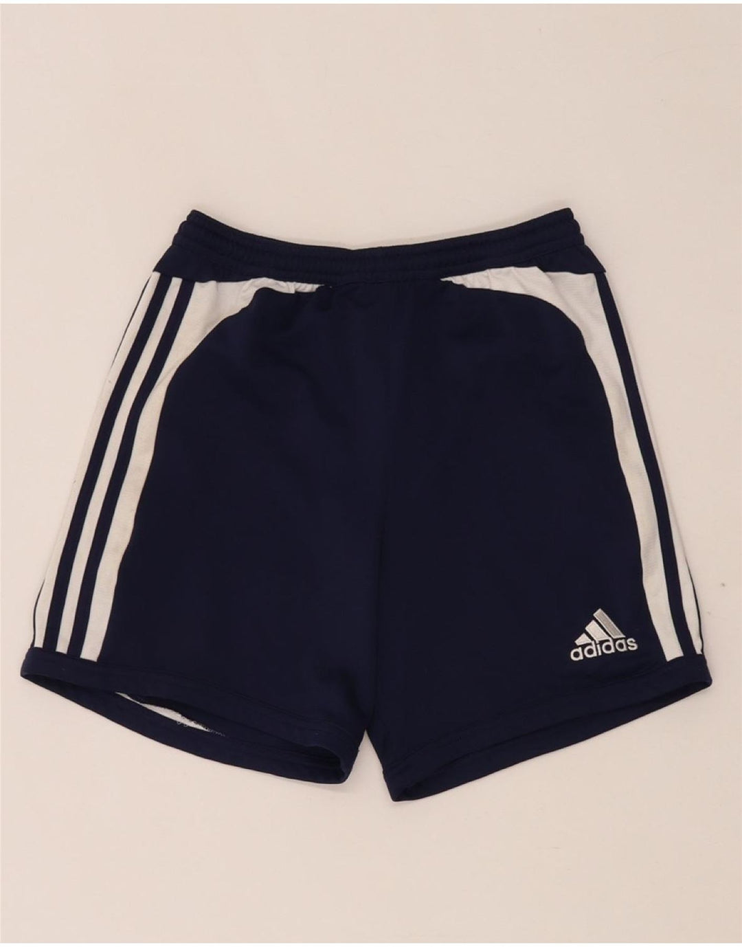 ADIDAS Womens Climalite Sportshorts UK 12 Medium Navy Blue Colourblock
