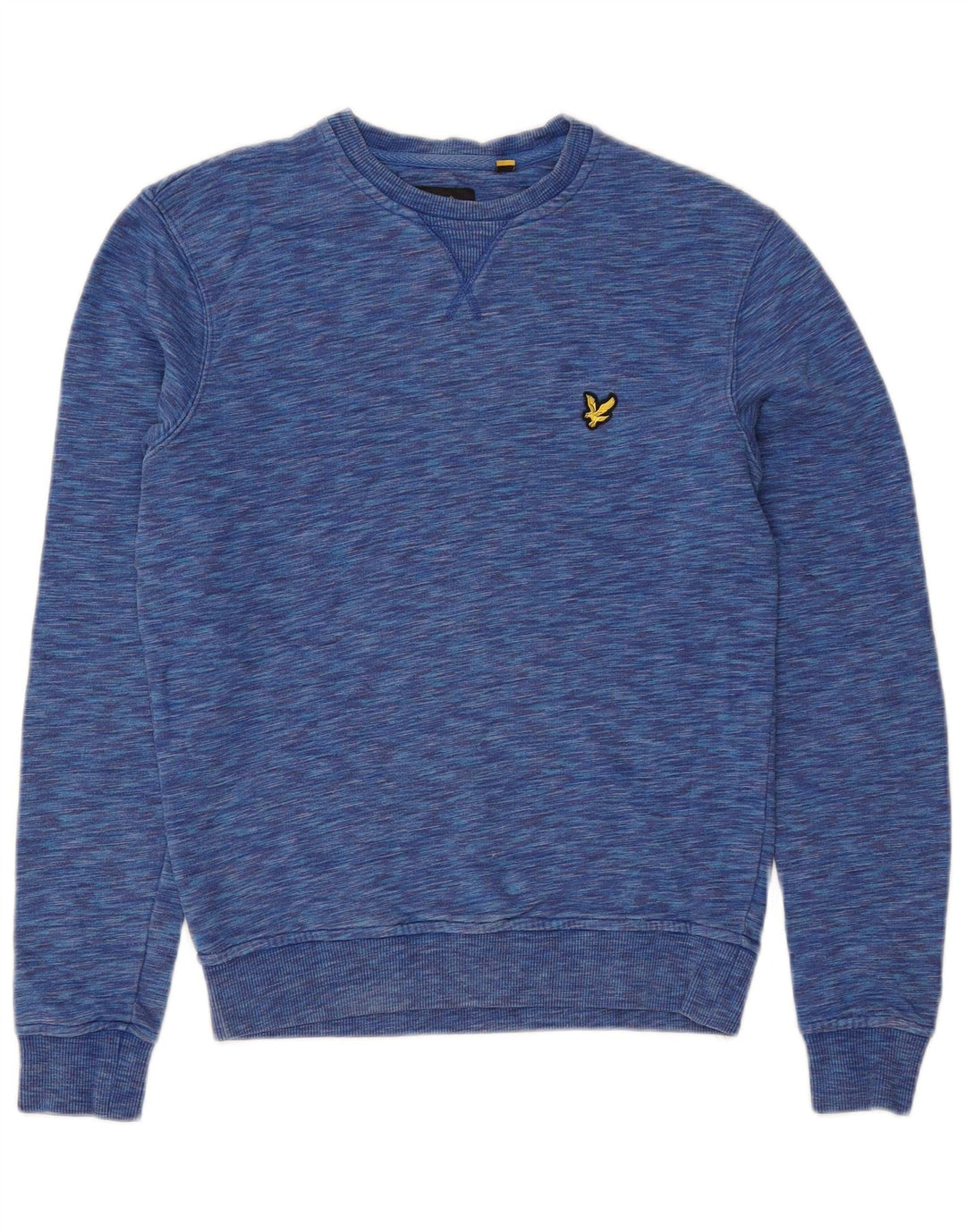 LYLE & SCOTT Dame oversize sweatshirt trøje UK 6 XS Blå Flecked