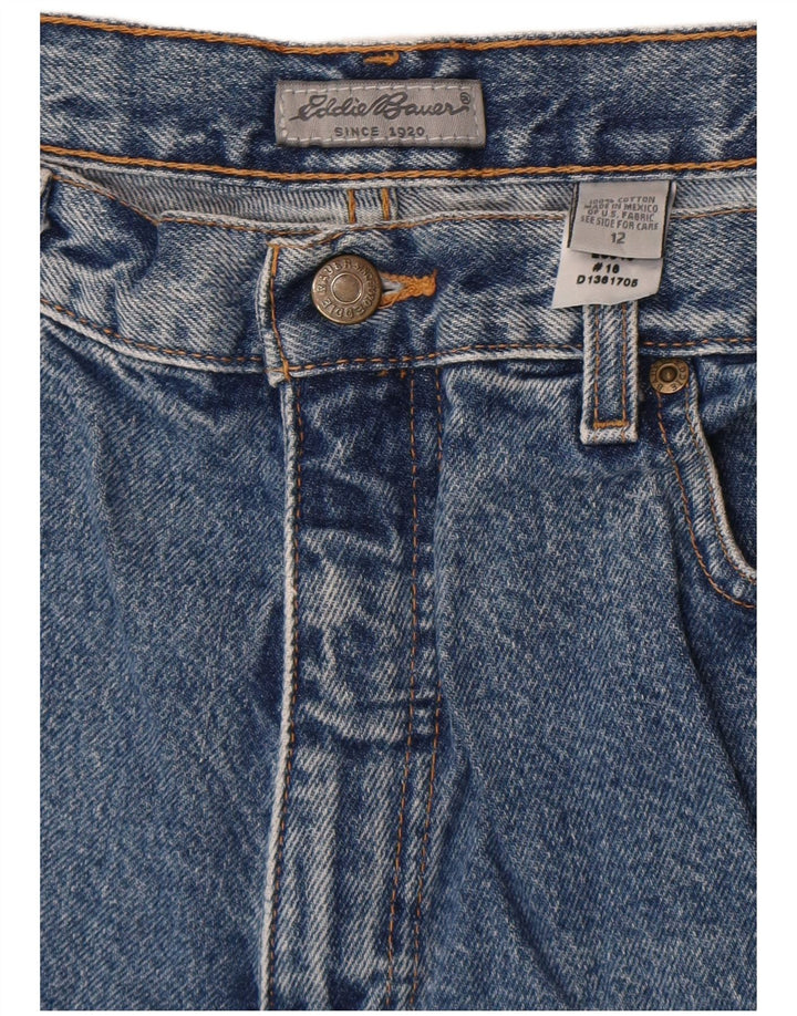 Eddie Bauer Dame Straight Jeans US 12 Large W32 L31 Blue Cotton