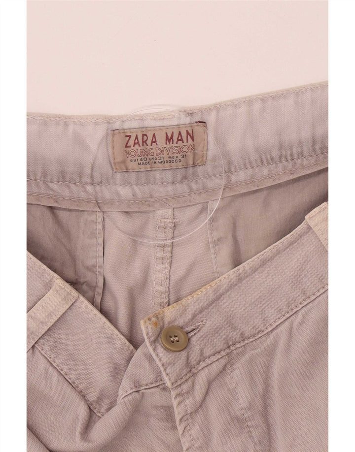 Zara Mens Cargo Shorts EU 40 Medium W31 Purple