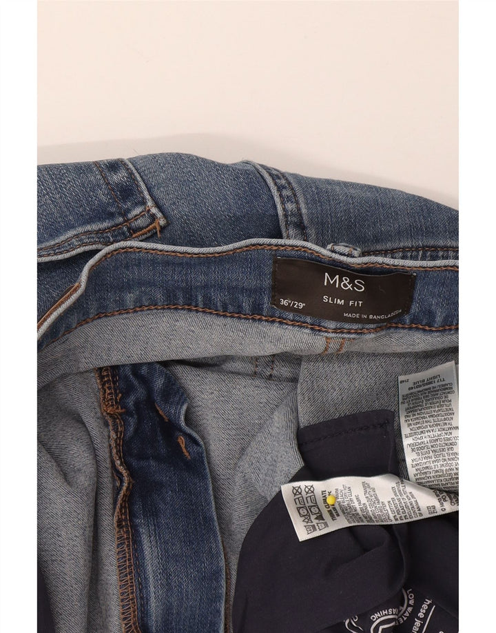 Marks & Spencer Herre Slim Jeans W36 L29 Blå Bomuld