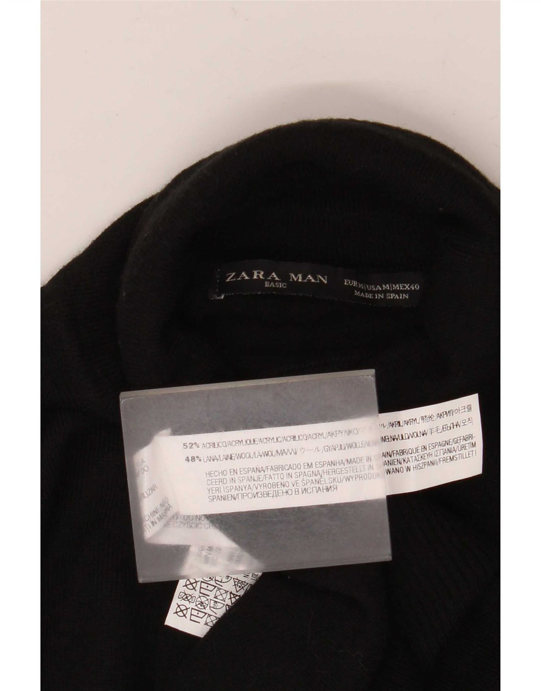 Zara Herre rullehals sweater Medium Sort Akryl