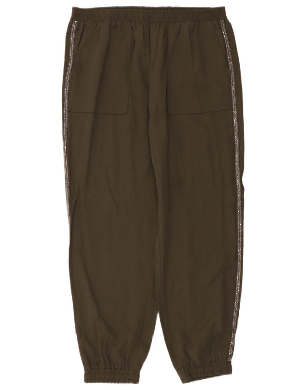 Zara Dame Joggers Casual Bukser Large W32 L28 Khaki