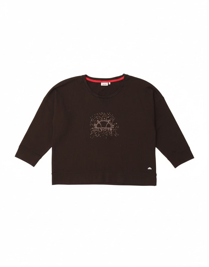 ELLESSE Womens Graphic Top 3/4 Sleeve UK 16 Large Black Cotton Vintage Ellesse and Second-Hand Ellesse from Messina Hembry 