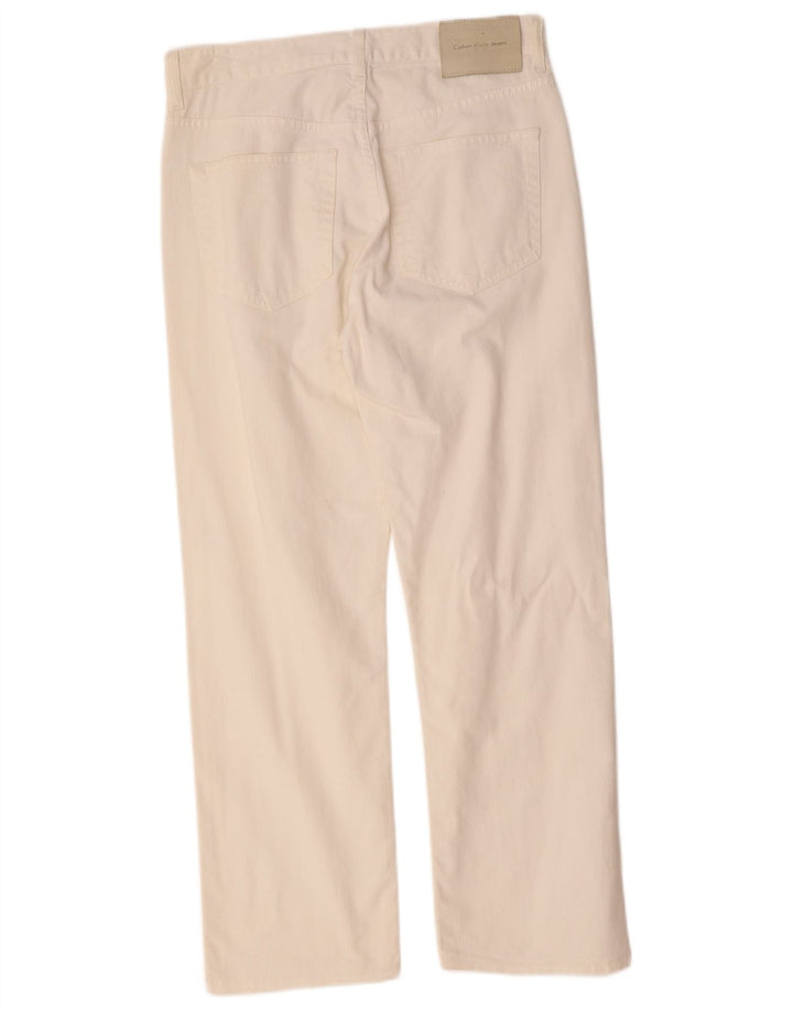 Calvin Klein Dame Straight Jeans W29 L27 Hvid Bomuld