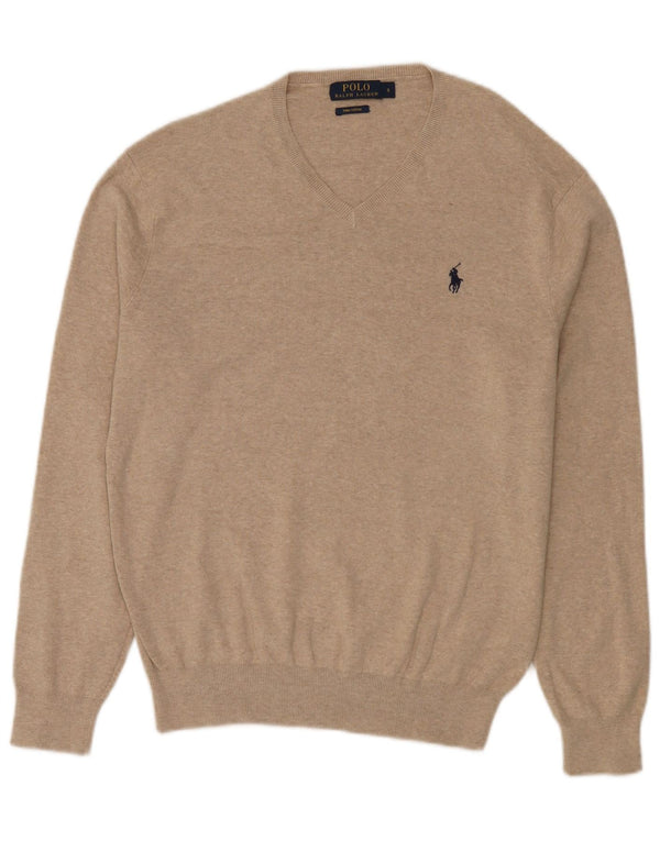 Polo Ralph Lauren Herre V-hals sweater lille beige bomuld