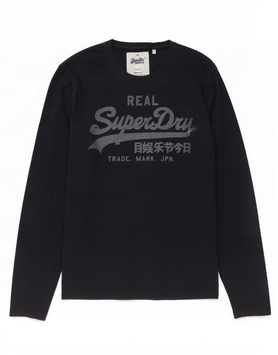 Superdry Grafisk Top Langærmet Herre Stor Marineblå Bomuld