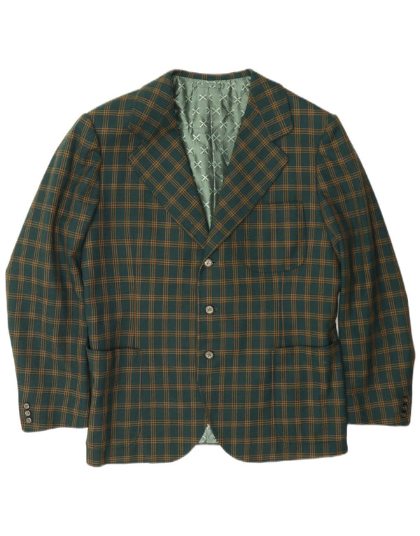 Vintage herre 3-knaps blazerjakke UK 38 Medium Green Check