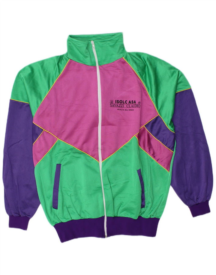 VINTAGE Mens Tracksuit Top Jacket Large Multicoloured Colourblock