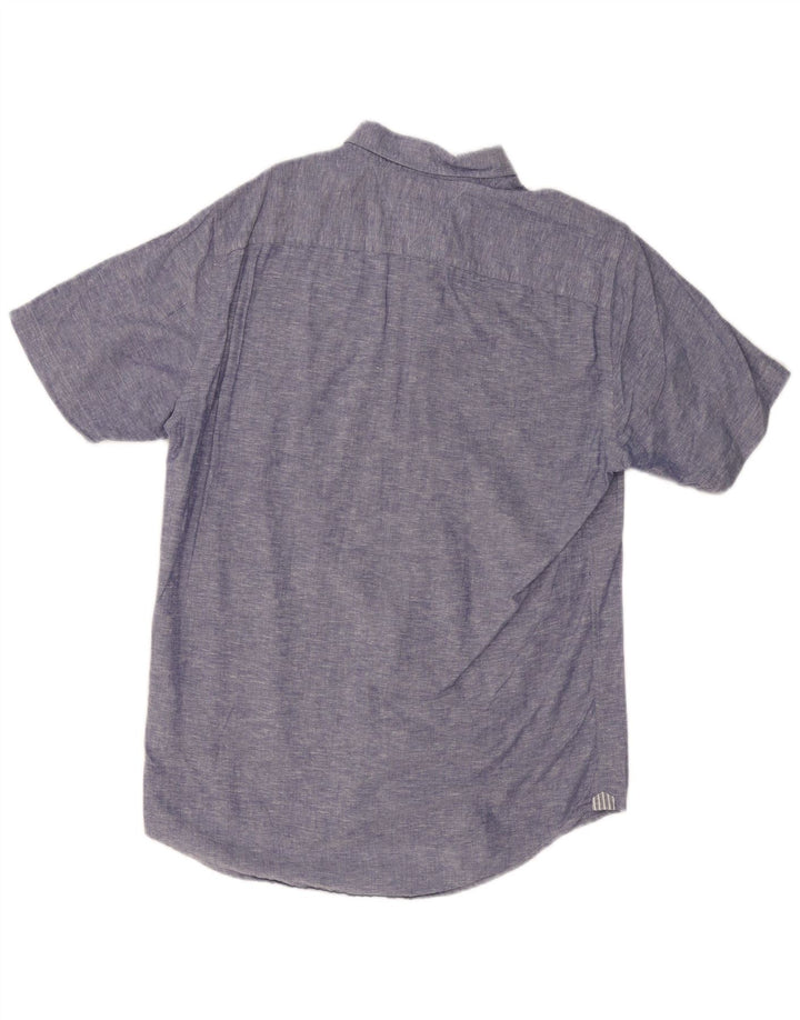 TOMMY HILFIGER Kortærmet herreskjorte Medium Blue Flecked Bomuld