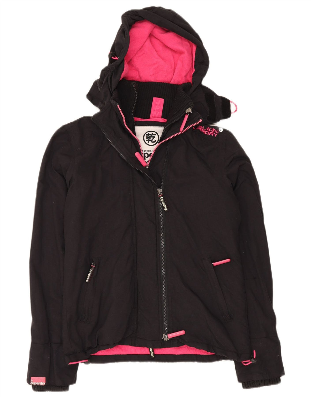 SUPERDRY Dame Oversized Hættevindjakke UK 6 XS Sort