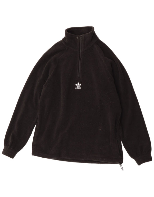 Adidas Fleece Jumper med lynlås til mænd lille sort polyester