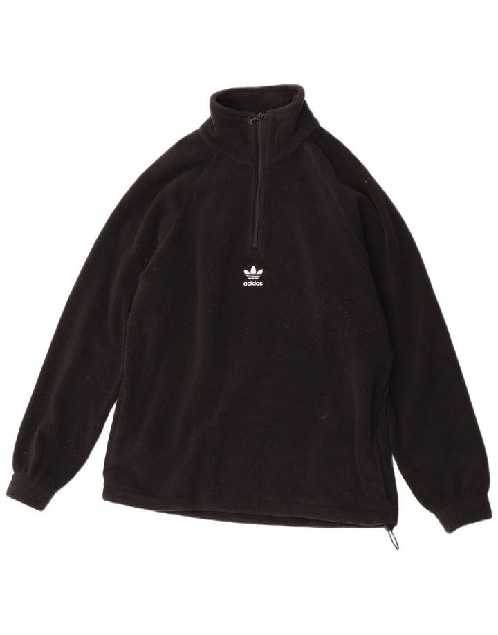 Adidas Fleece Jumper med lynlås til mænd lille sort polyester