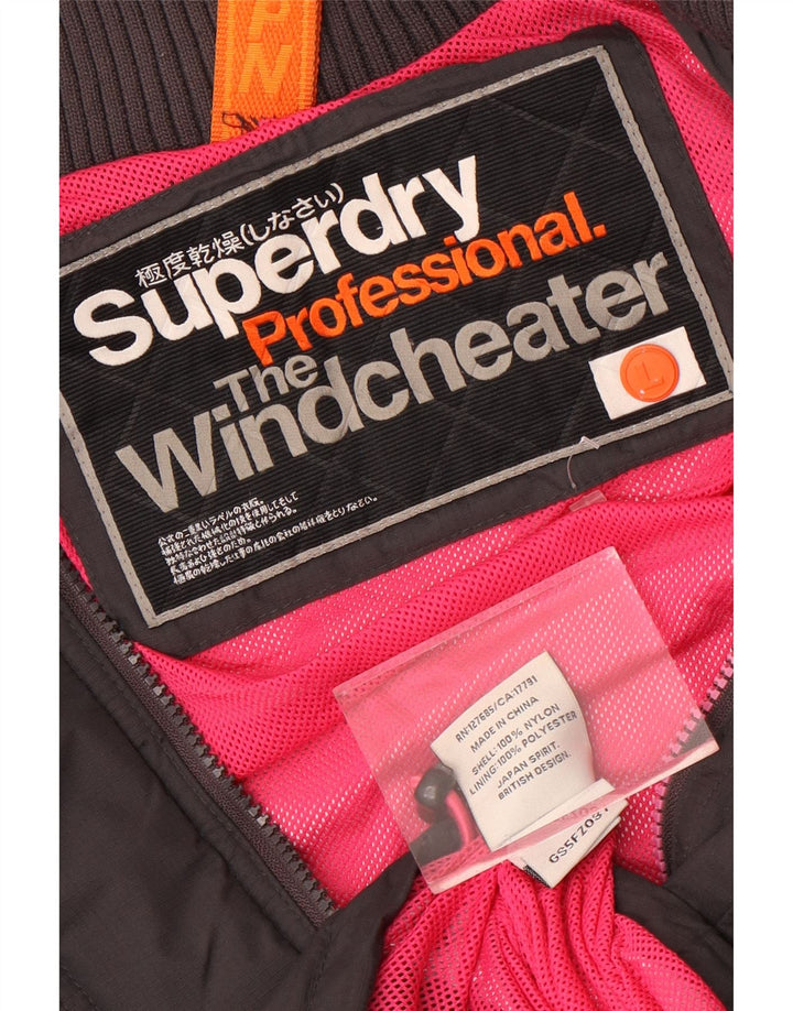 Superdry Womens The Windcheater Windbreaker Jacket UK 16 Large Black