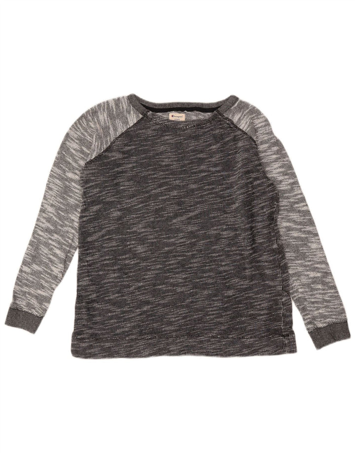 Champion Dame Sweatshirt Jumper UK 14 Medium Grey Flecked Bomuld