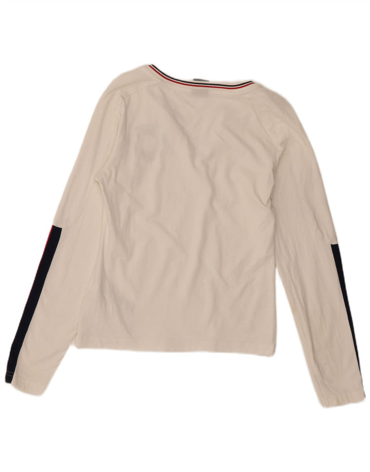 Nike Womens Crop Grafisk Top Langærmet UK 10/12 Medium White Colourblock
