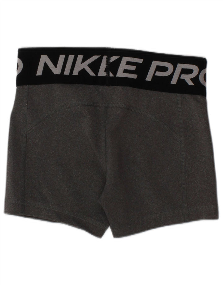NIKE Dri Fit grafiske sportsshorts til piger 6-7 år XS Grå polyester