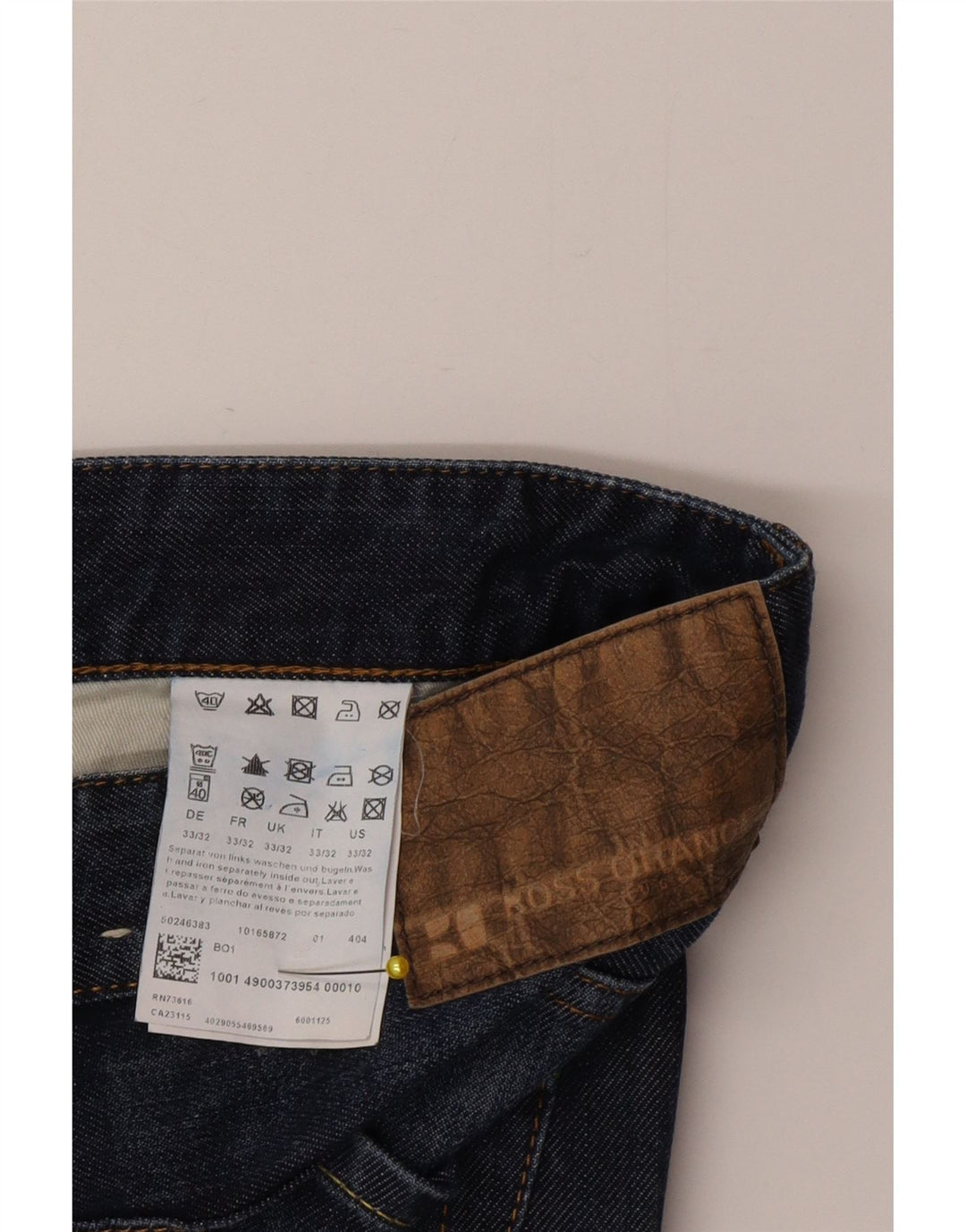 Hugo Boss Straight Jeans til mænd W33 L32 Marineblå bomuld